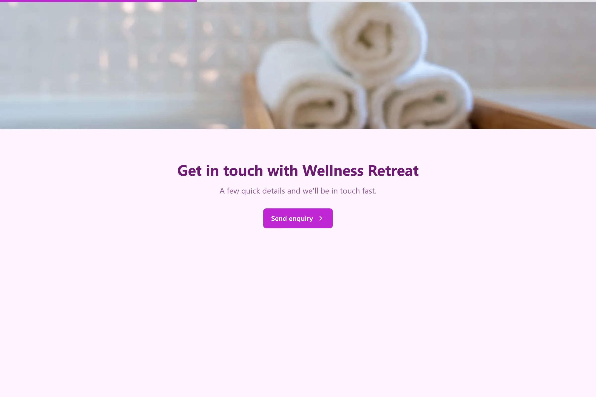 Wellness Retreat Enquiry template preview