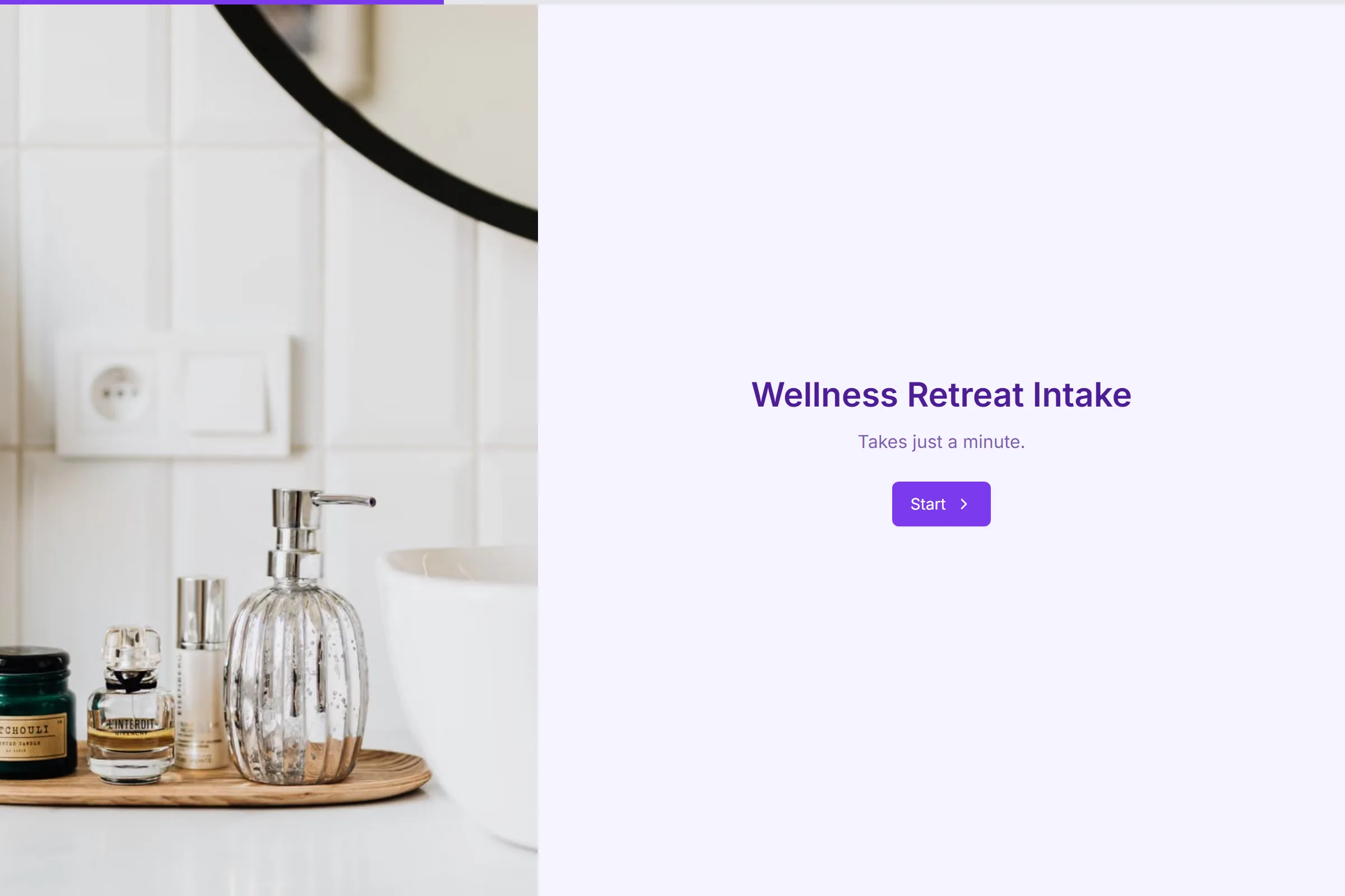 Wellness Retreat Intake template preview
