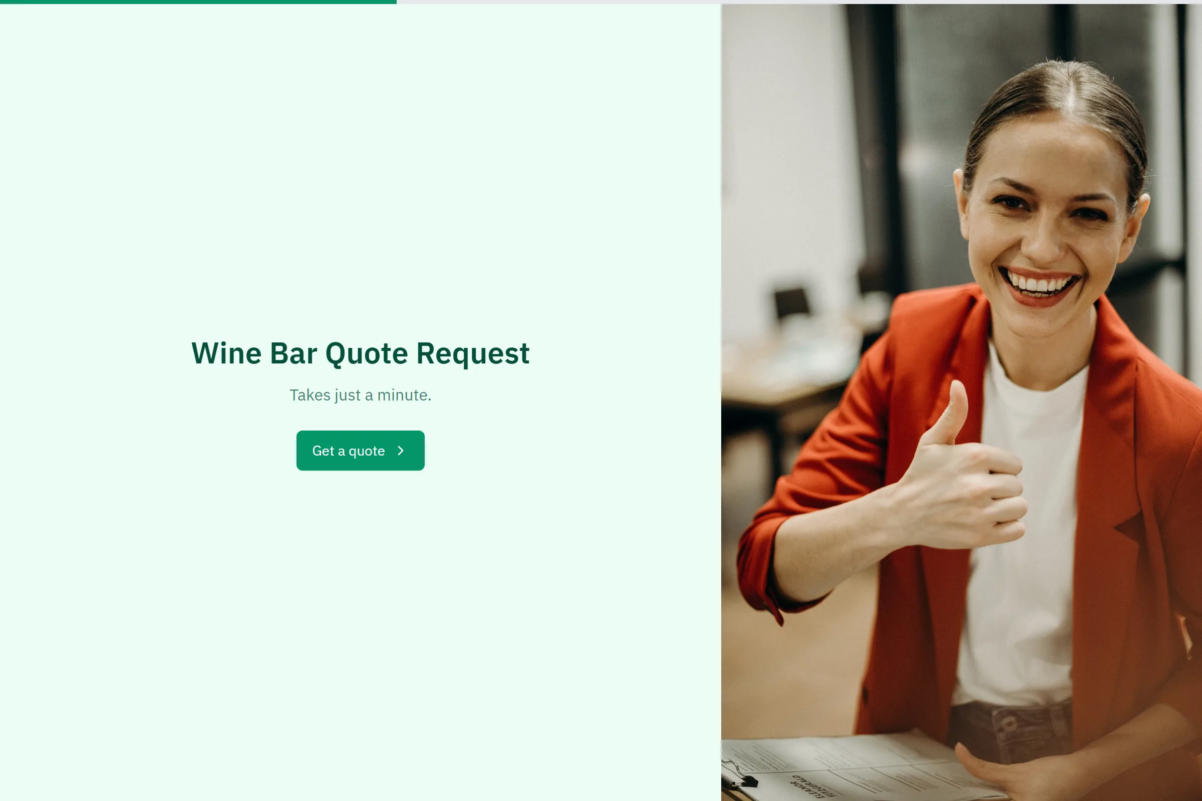 Wine Bar Quote Request template preview