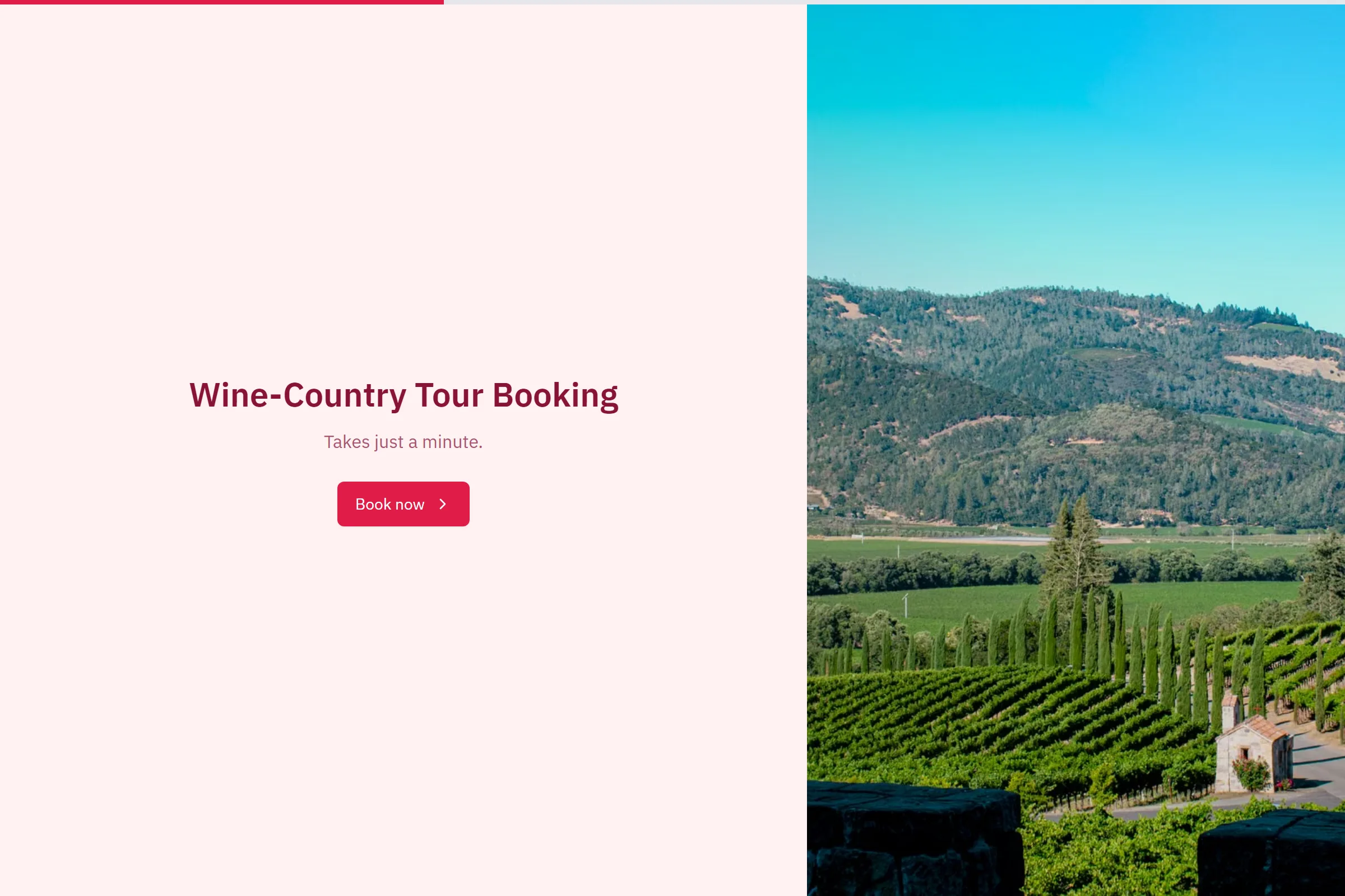Wine-Country Tour Booking template preview