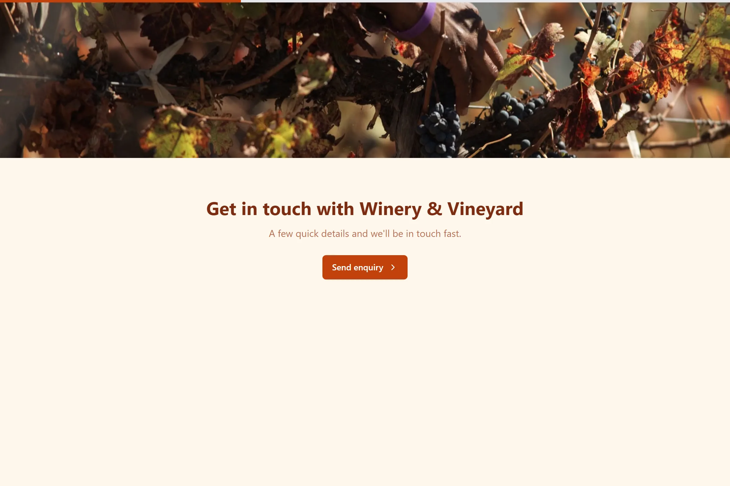 Winery & Vineyard Enquiry template preview