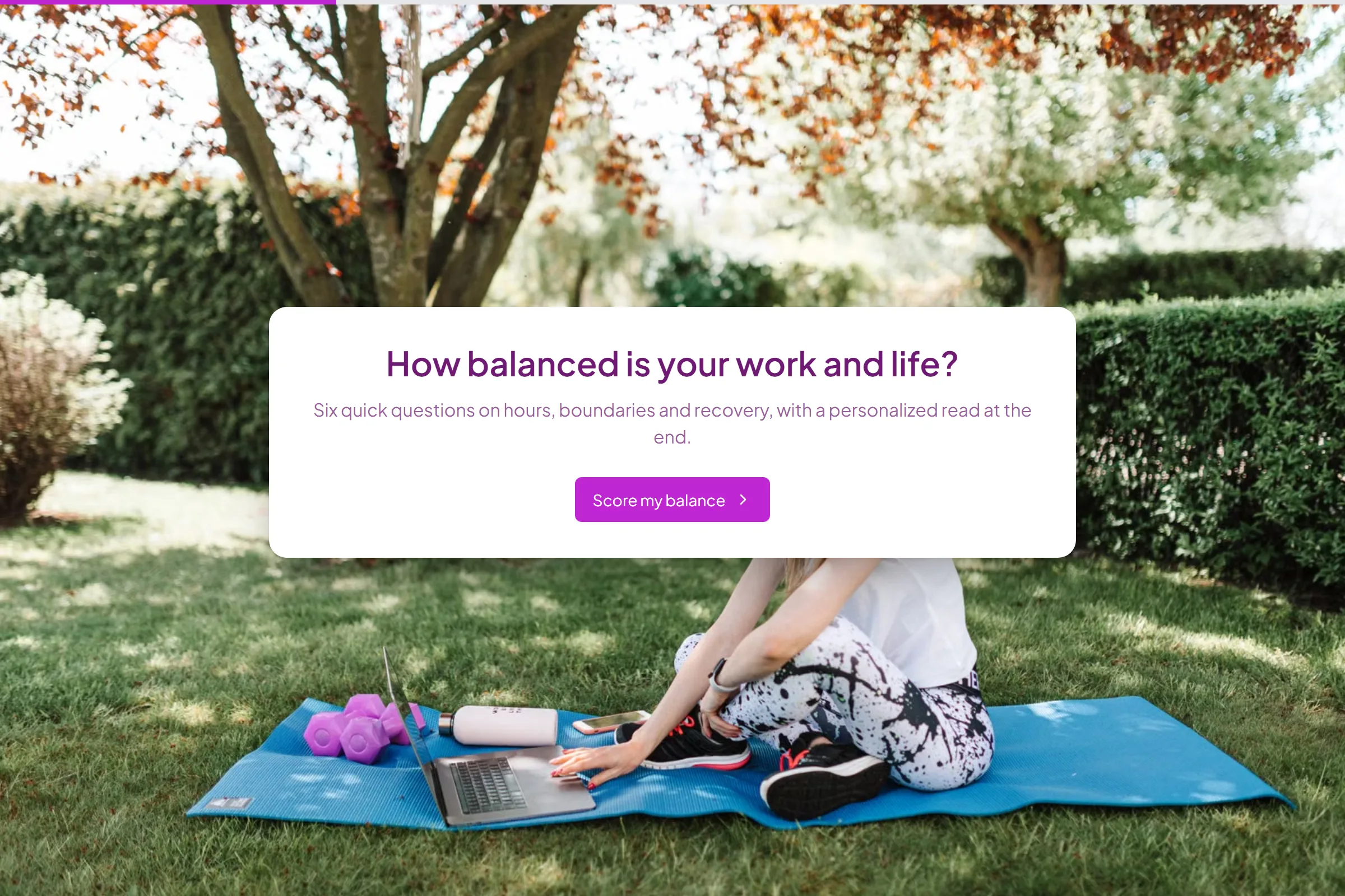 Work-Life Balance Scorer template preview