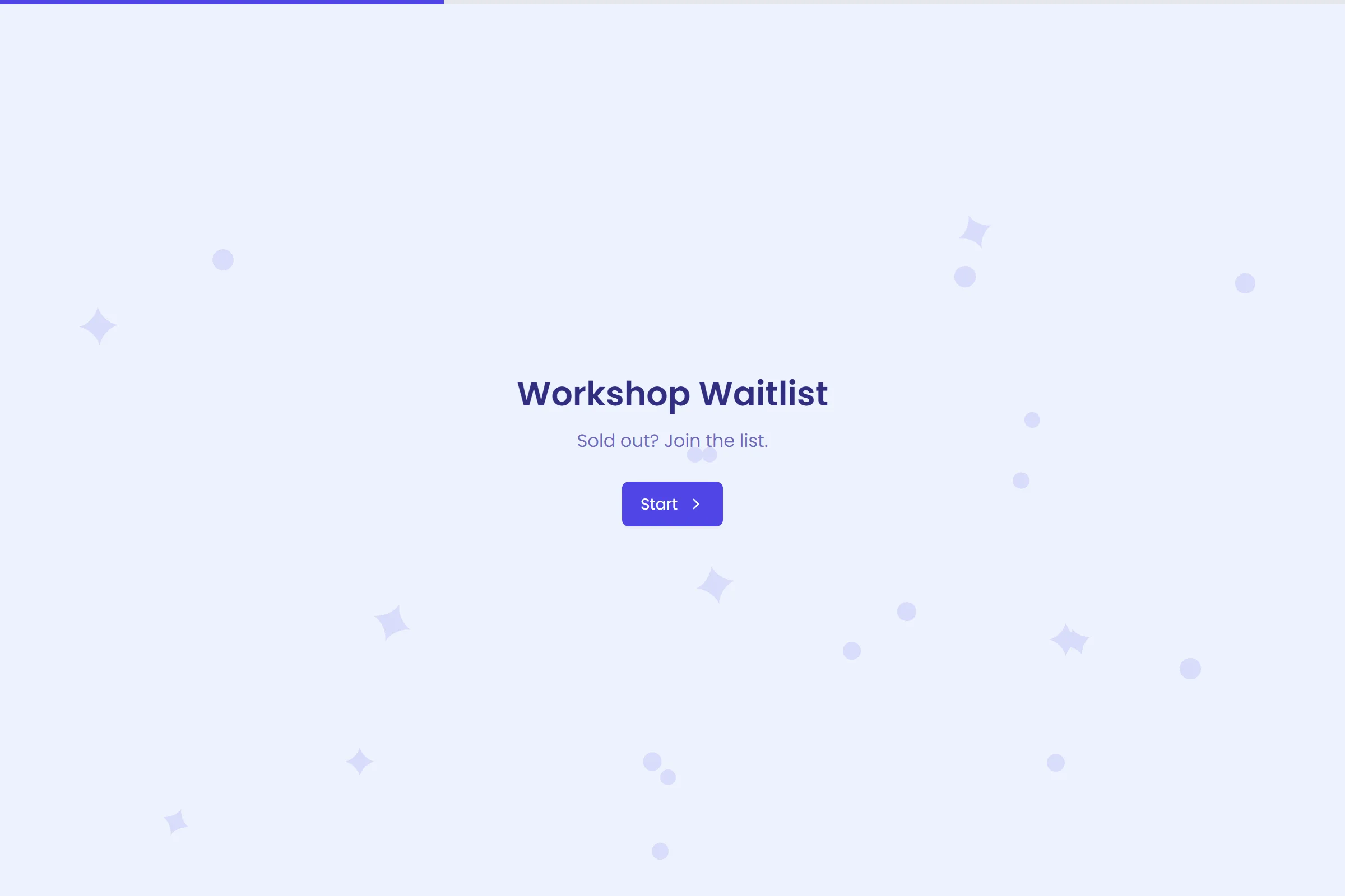 Workshop Waitlist template preview