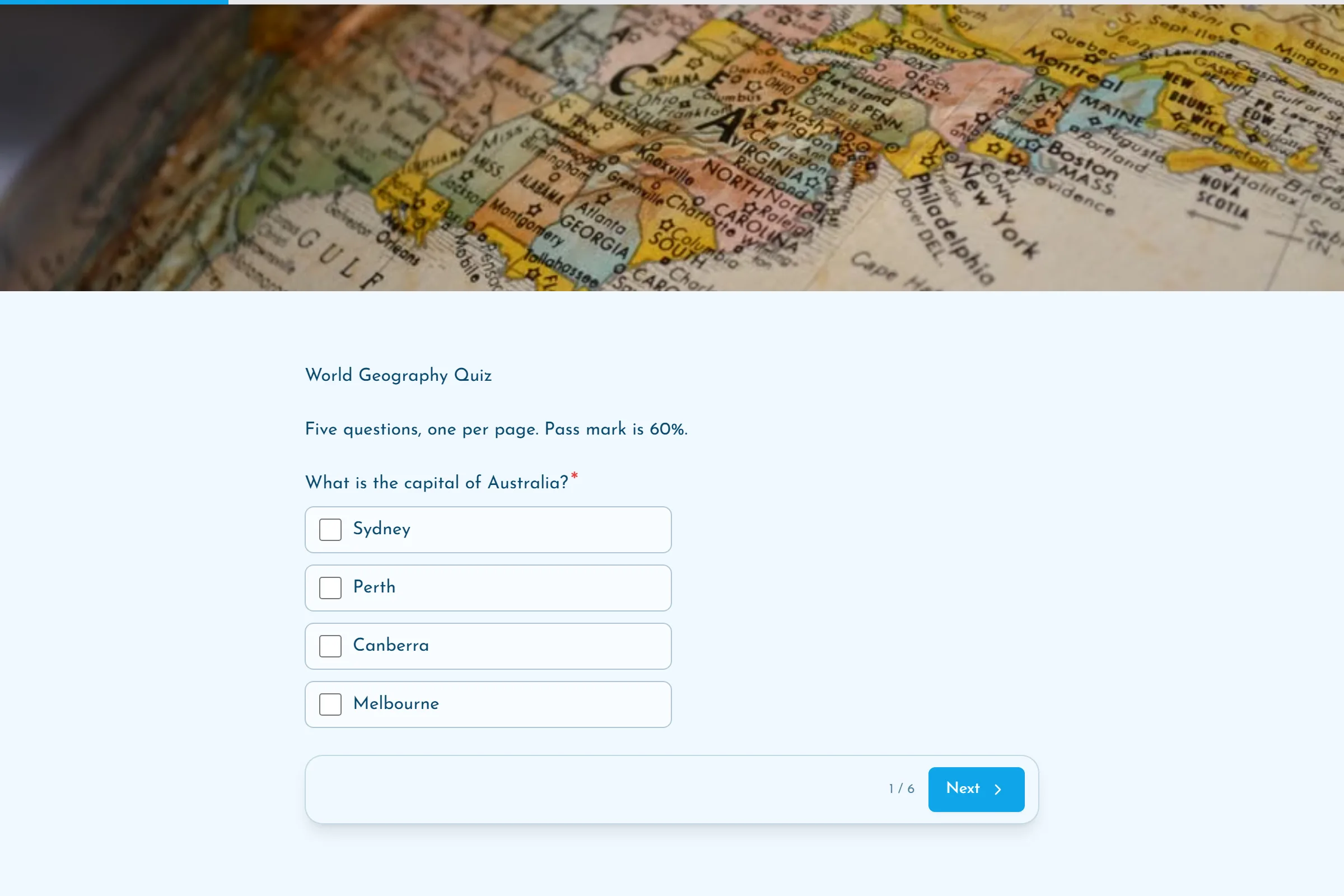 World Geography Quiz template preview