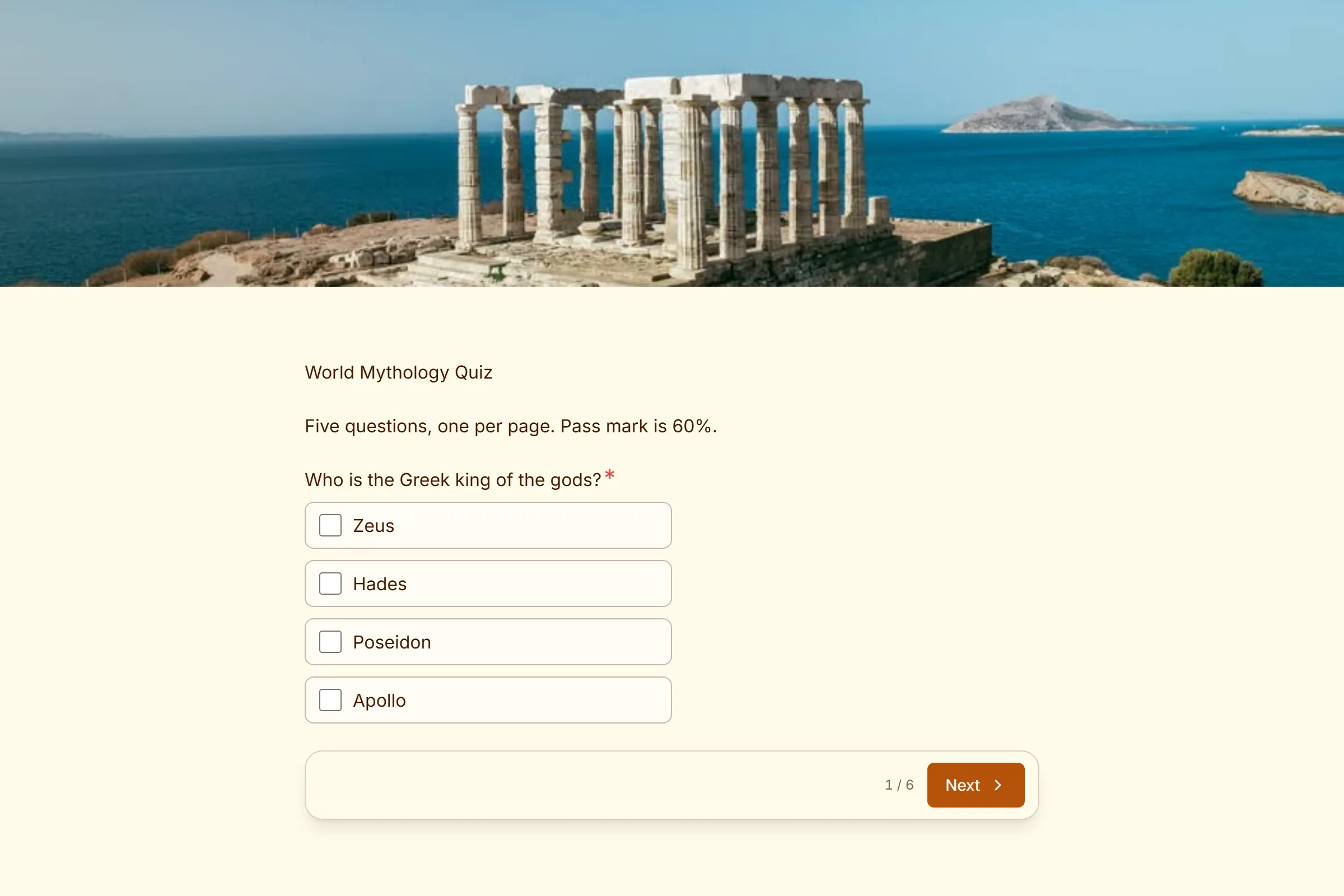 World Mythology Quiz template preview