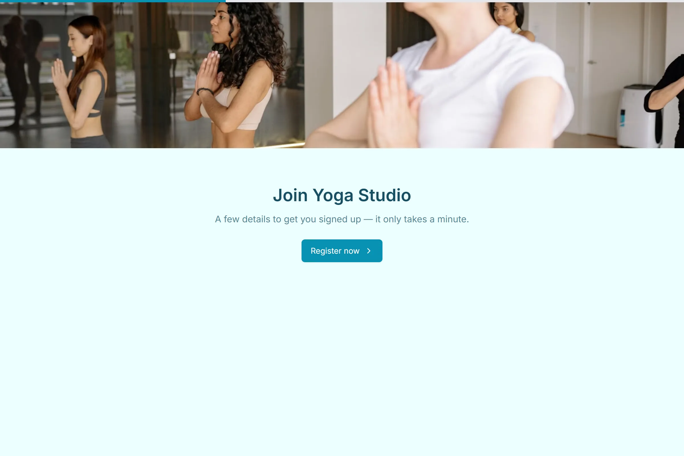 Yoga Studio Class Registration template preview