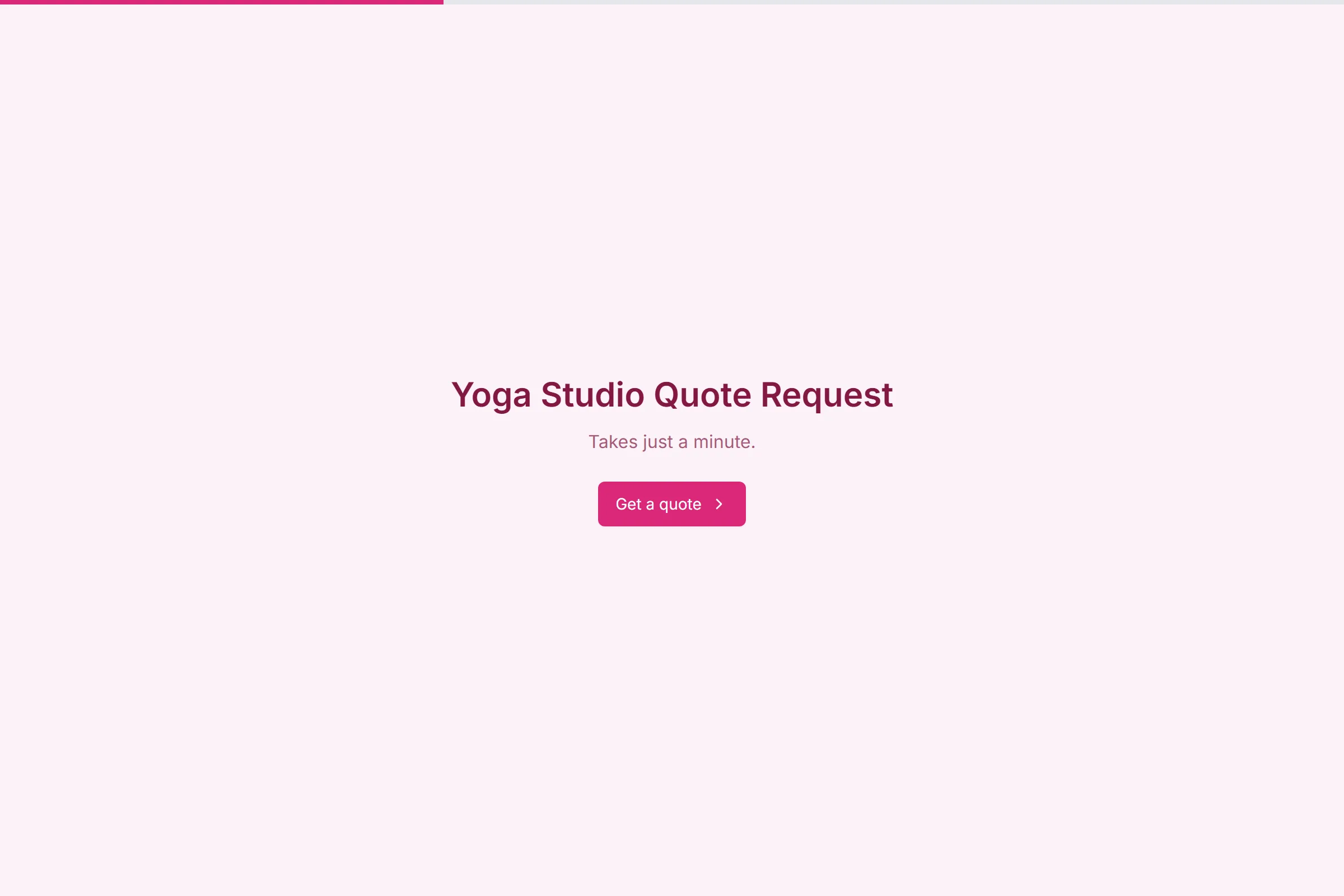 Yoga Studio Quote Request template preview