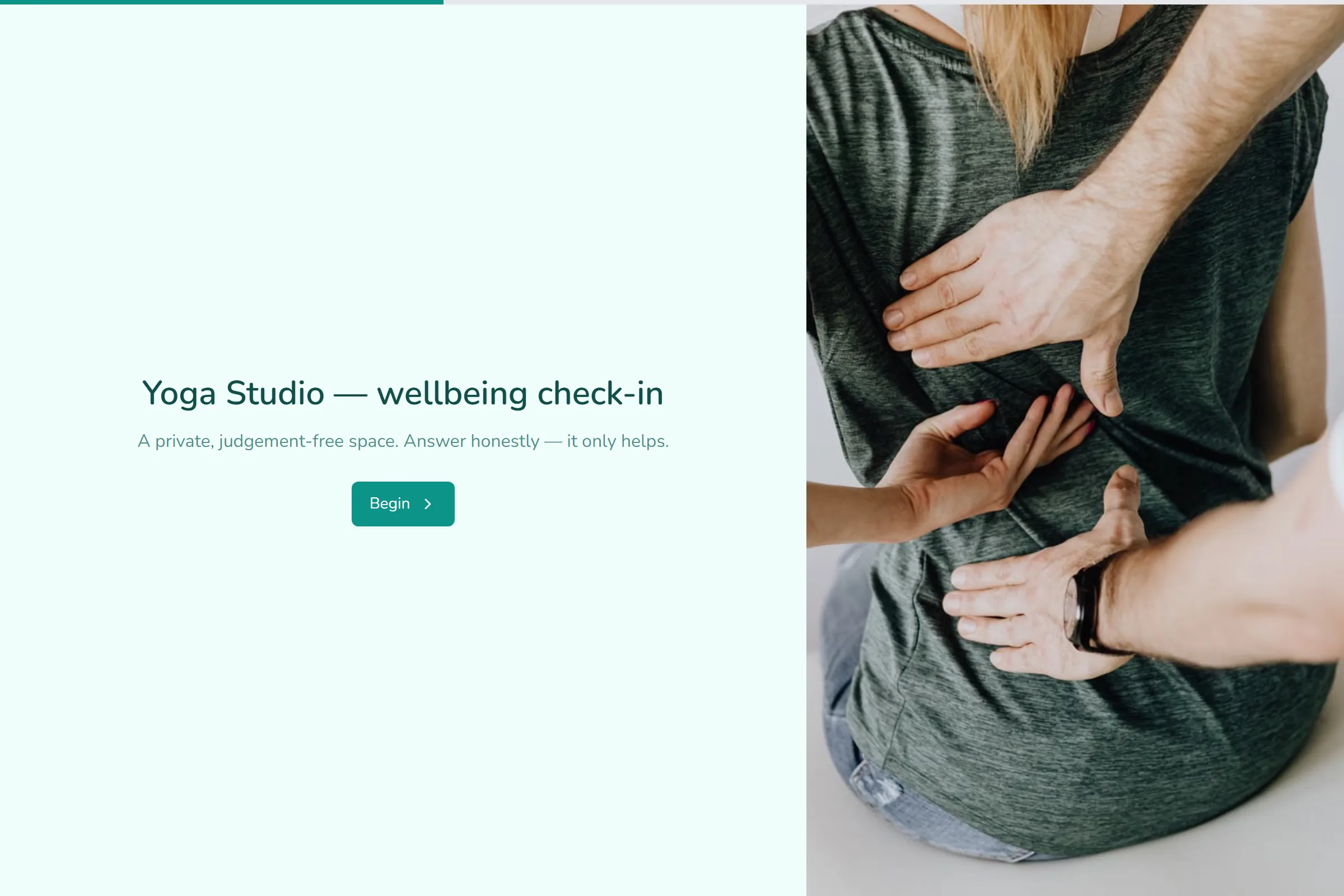 Yoga Studio Wellbeing Check-in template preview