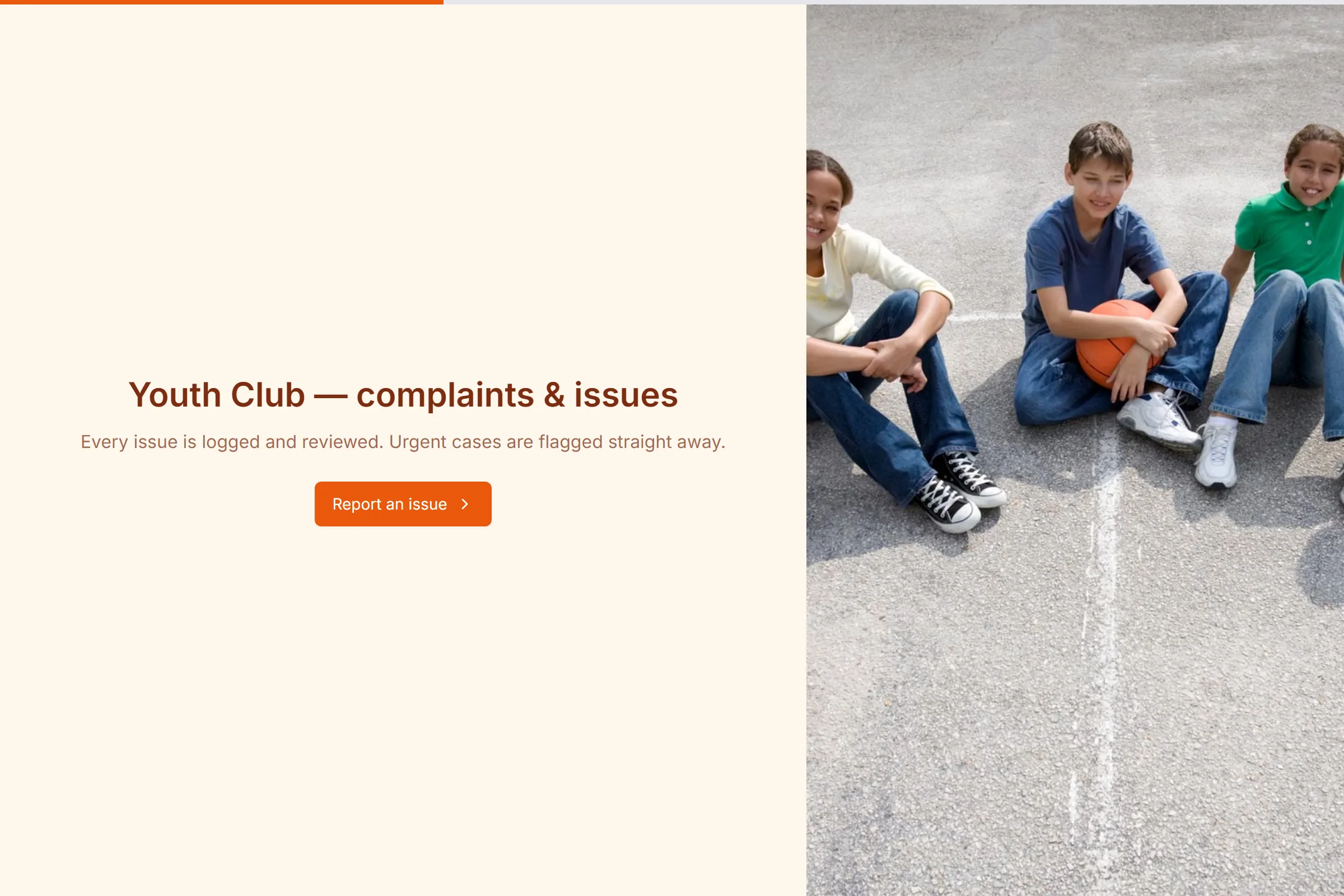 Youth Club Complaint / Issue Form template preview