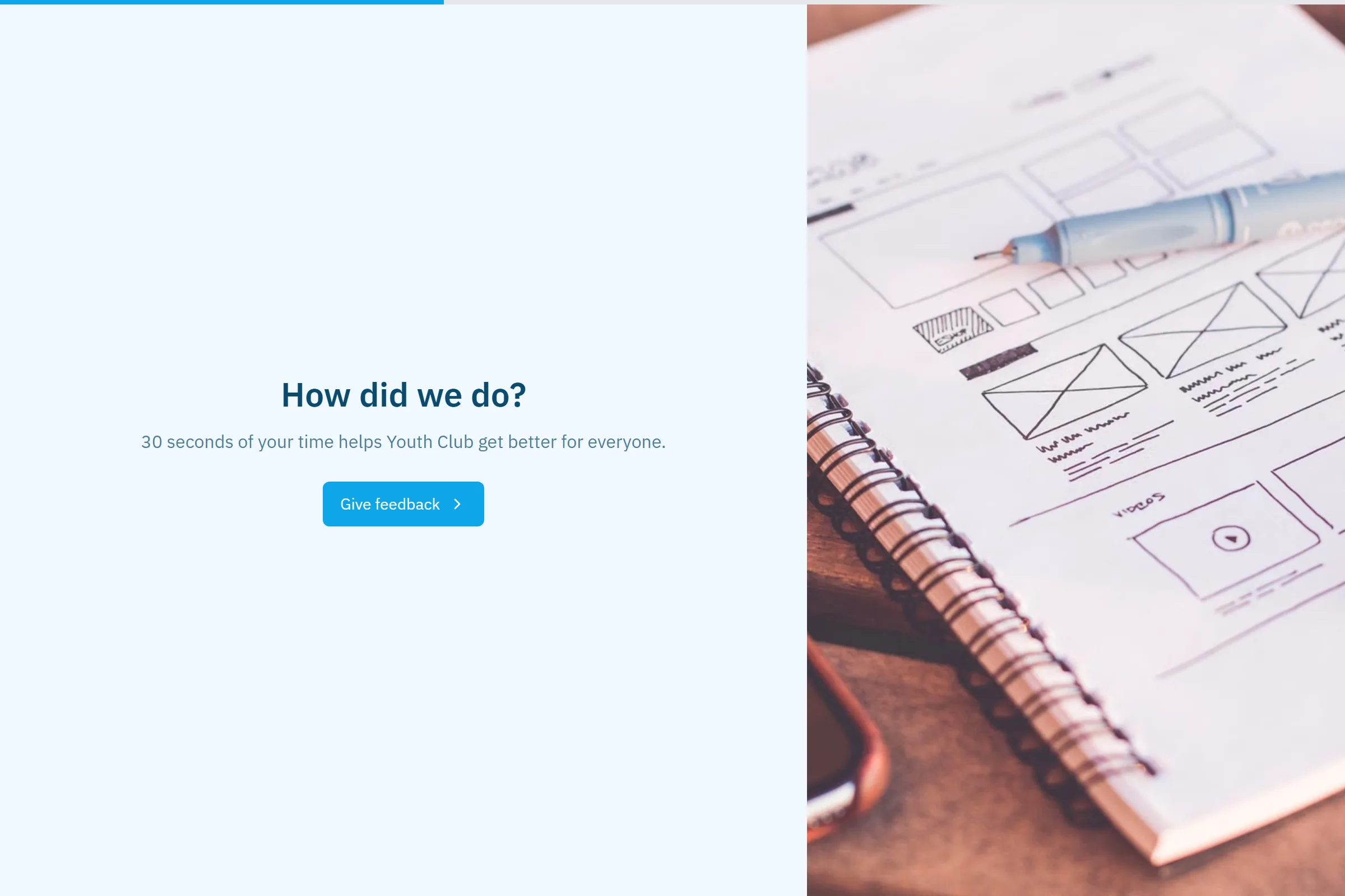 Youth Club Quick Feedback template preview