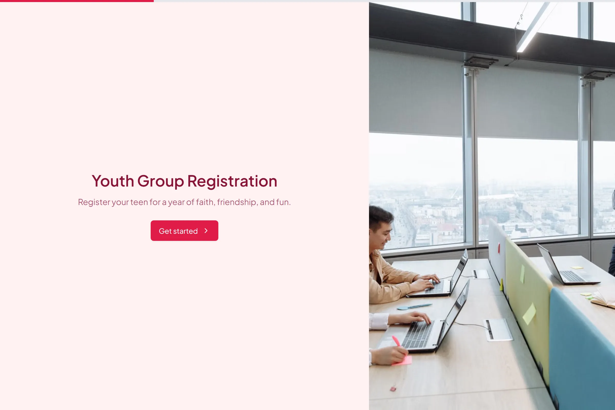 Youth Group Registration template preview