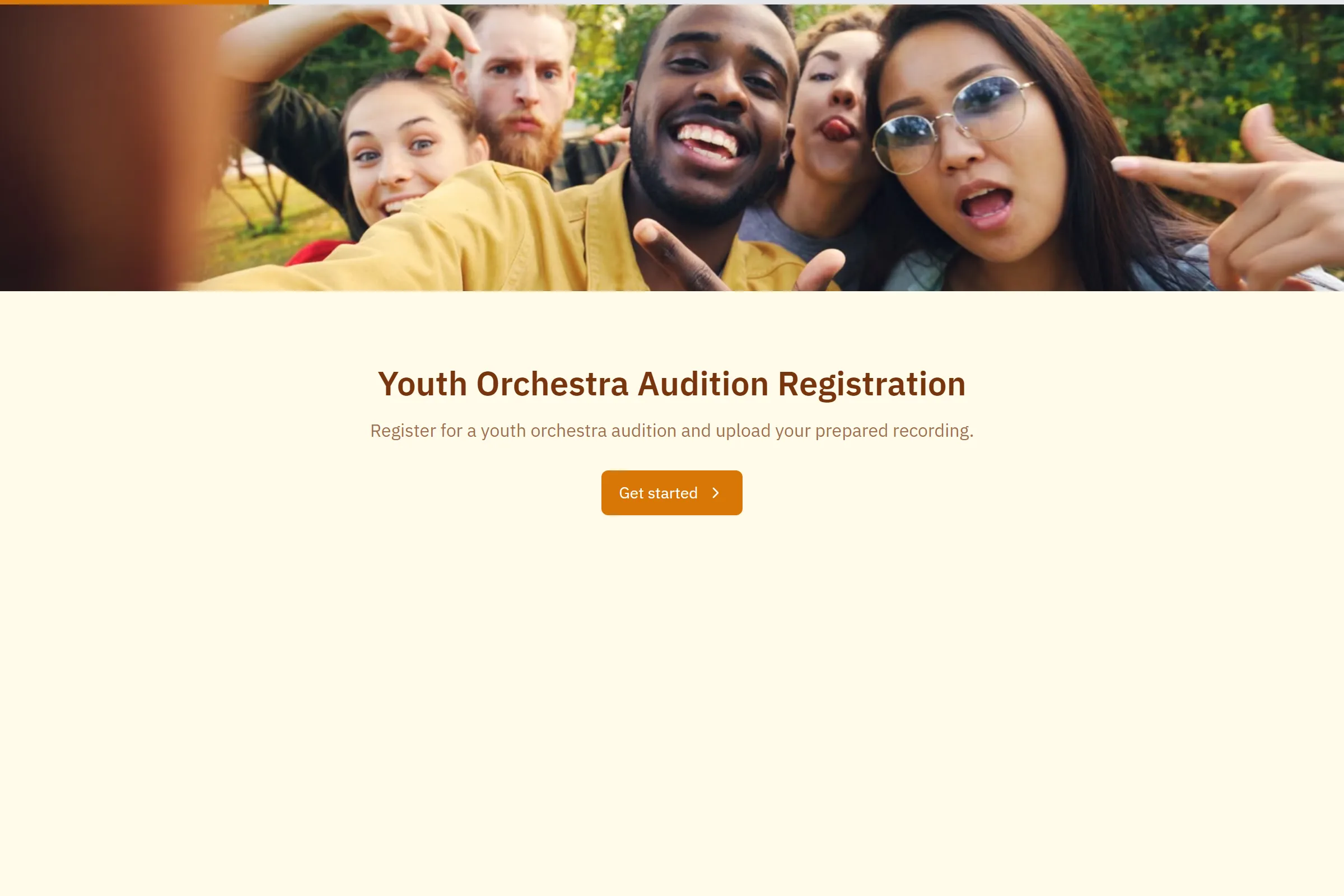 Youth Orchestra Audition Registration template preview