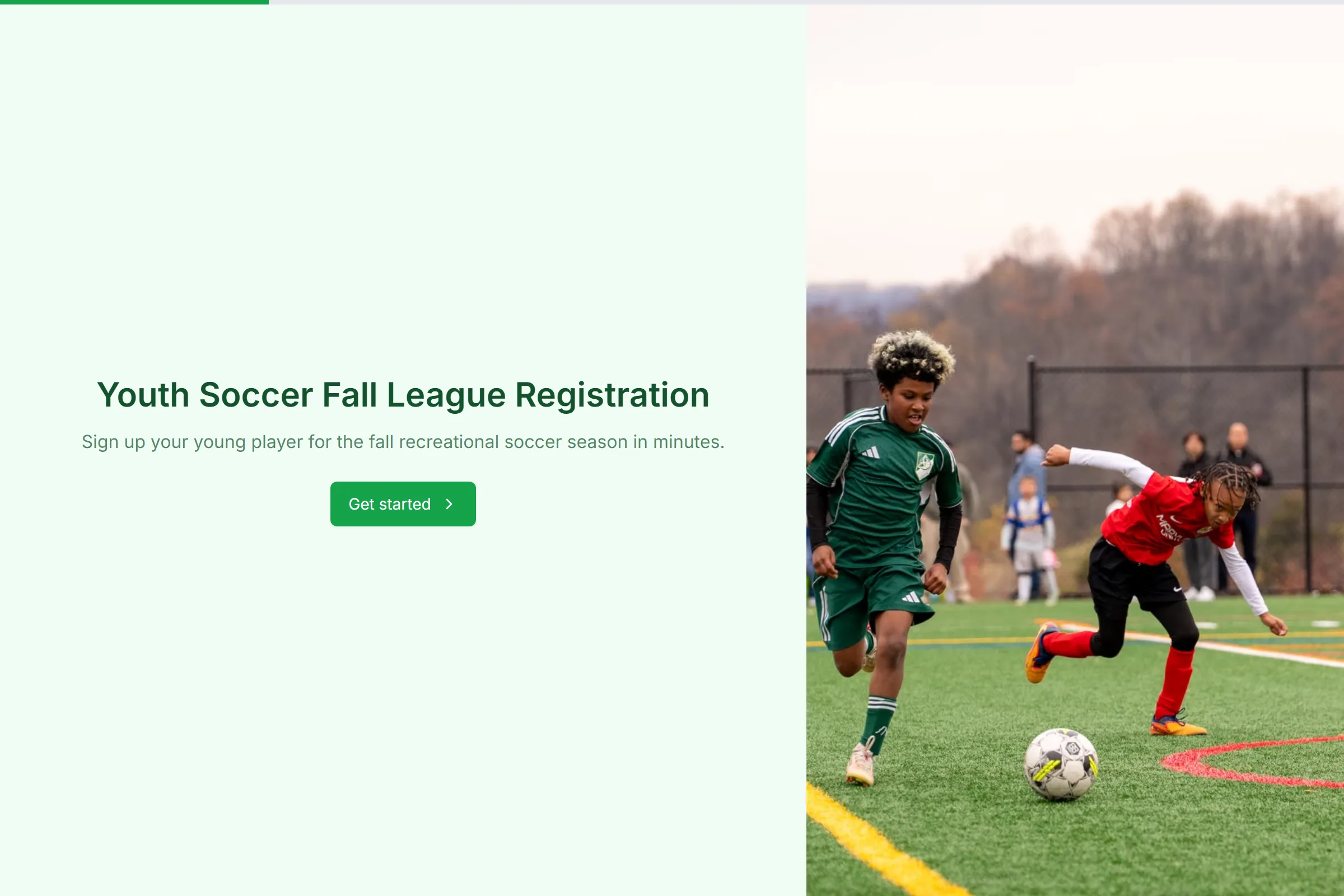 Youth Soccer Fall League Registration template preview